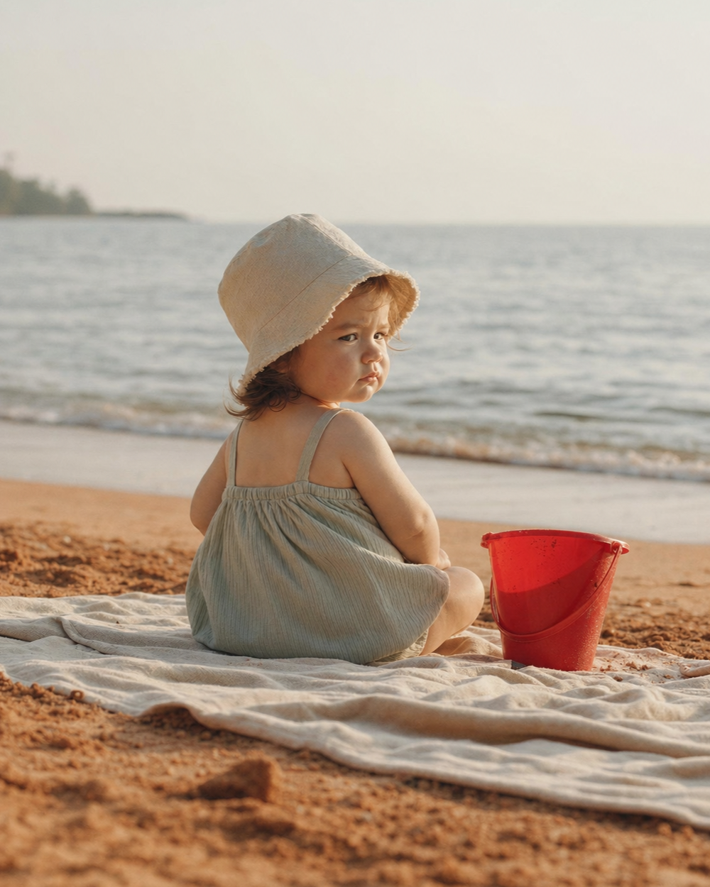 Fictional sample cover showing a toddler at the beach